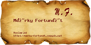 Márky Fortunát névjegykártya